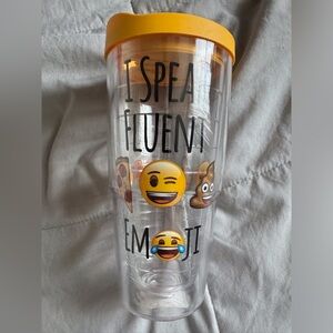 24 oz emoji Tervis cup with lid